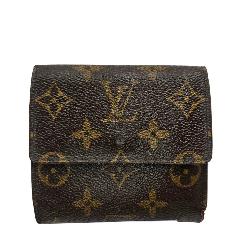 Louis Vuitton Monogram Canvas Elise Trifold Wallet Brown